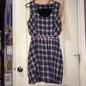 Hot Topic plaid dress with diamond side cut-outs